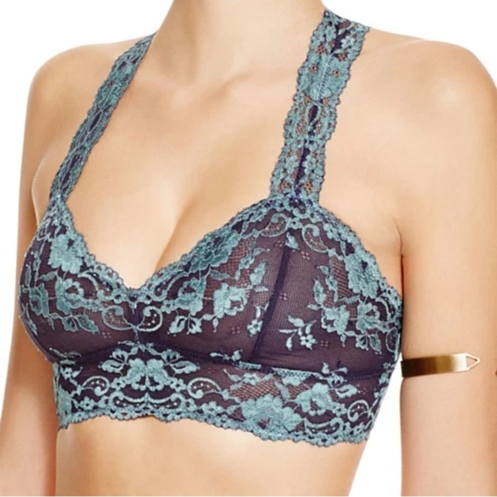 Gorgeous Free People 'Wild Roses' Cross Dye Racerback Bralette!